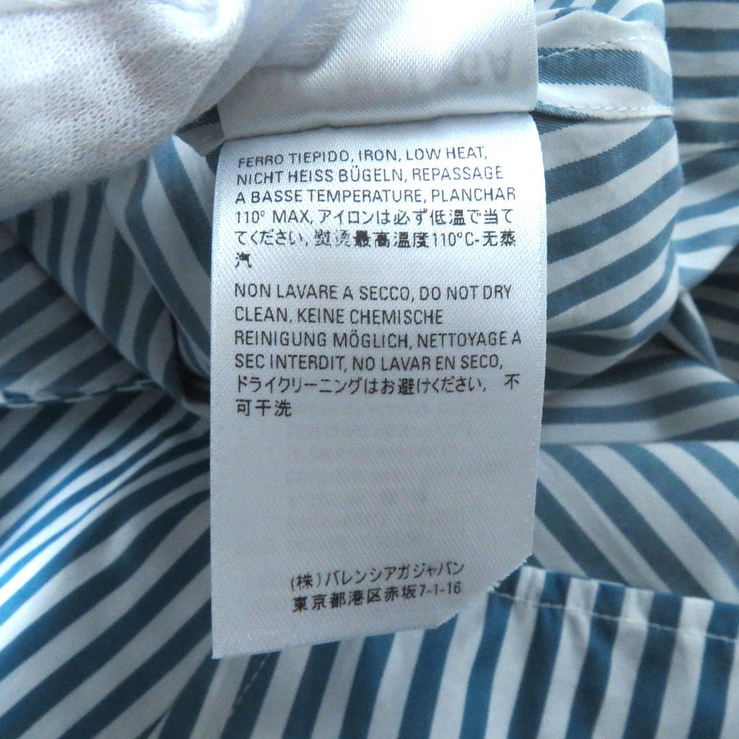 BALENCIAGA Long sleeve shirt 622050 Main: 100% cotton Green white Women 34 Used Authentic