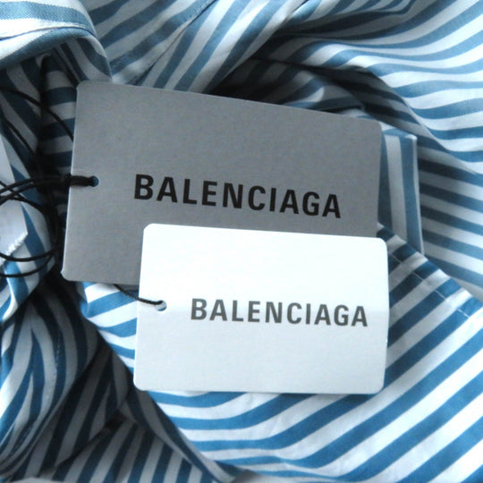 BALENCIAGA Long sleeve shirt 622050 Main: 100% cotton Green white Women 34 Used Authentic