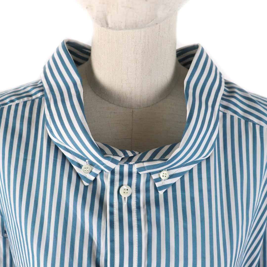 BALENCIAGA Long sleeve shirt 622050 Main: 100% cotton Green white Women 34 Used Authentic