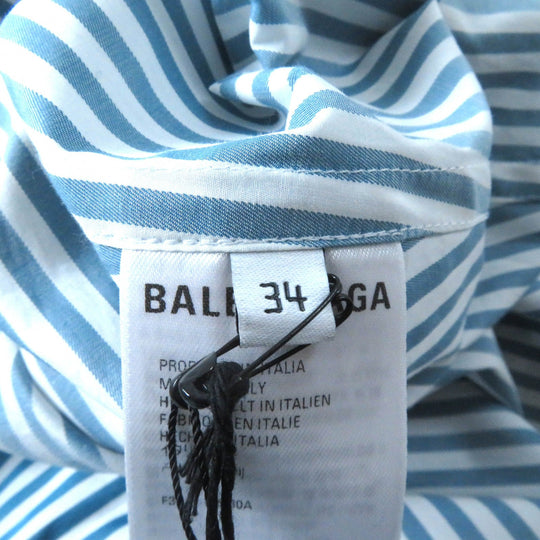 BALENCIAGA Long sleeve shirt 622050 Main: 100% cotton Green white Women 34 Used Authentic