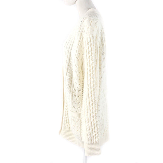 Chloe cardigan Main: 70% wool, Main: 30% cashmere, Part: 66% wool, Part: 28% cashmere, Part: 6% polyamide SNOW WHITE Women XS Used Authentic