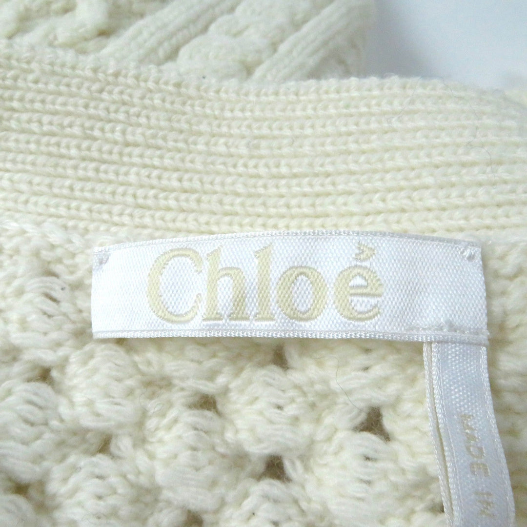 Chloe cardigan Main: 70% wool, Main: 30% cashmere, Part: 66% wool, Part: 28% cashmere, Part: 6% polyamide SNOW WHITE Women XS Used Authentic