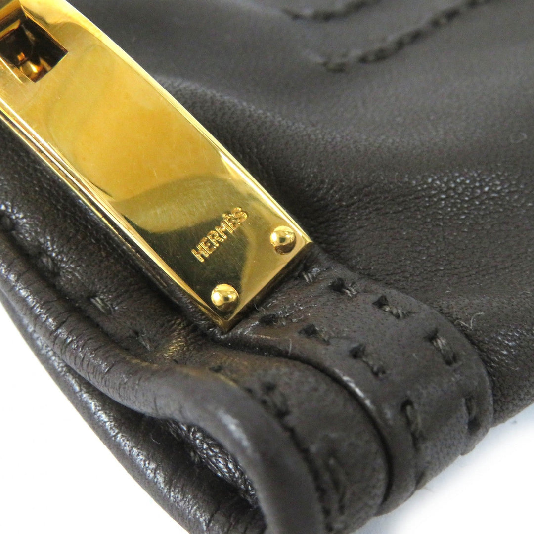 HERMES gloves Main: Leather Dark brown Women 7 1/2 Used Authentic