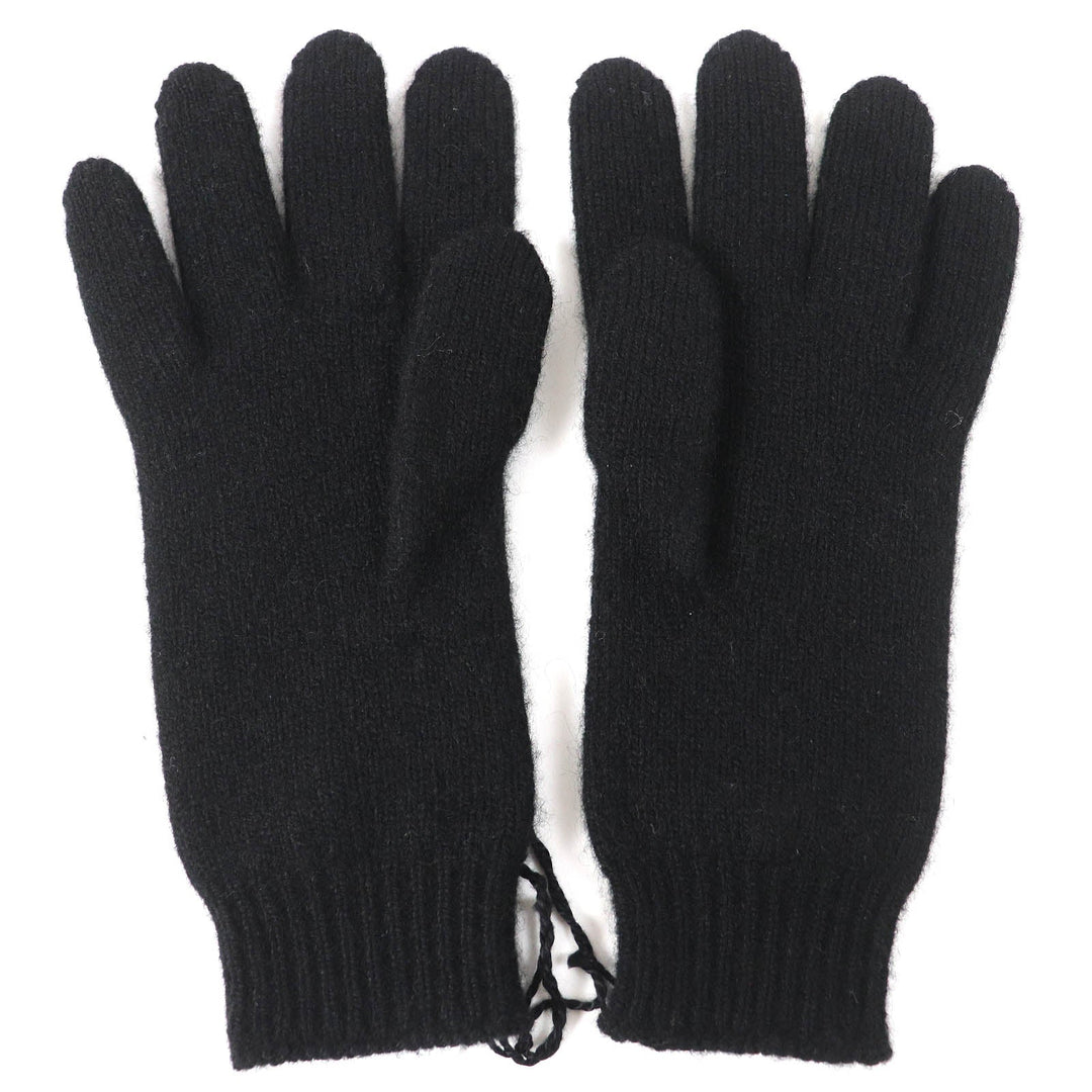HERMES gloves Main: 98% cashmere, Main: 2% polyester black Darling Meador Women S Used Authentic