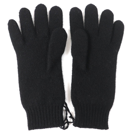HERMES gloves Main: 98% cashmere, Main: 2% polyester black Darling Meador Women S Used Authentic