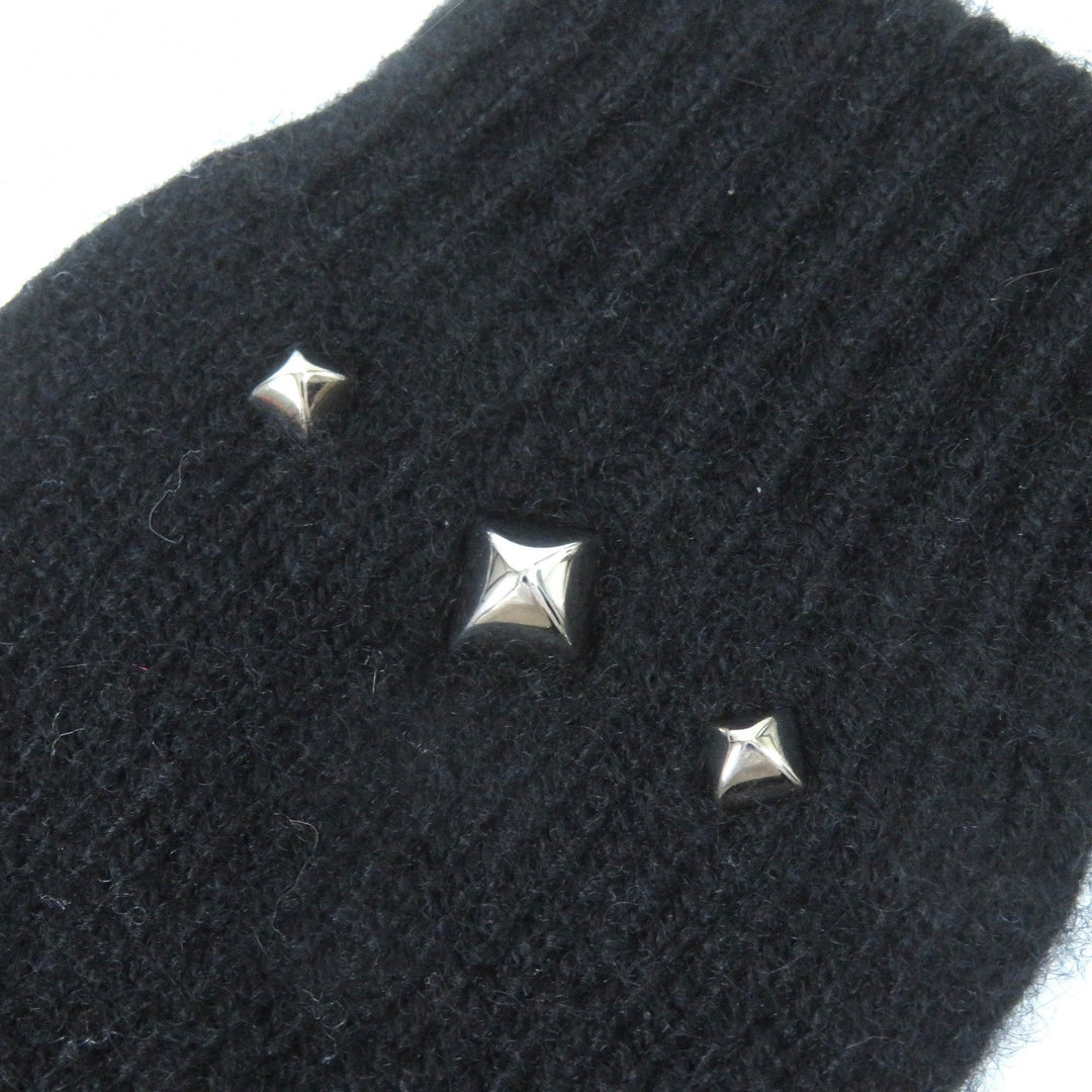 HERMES gloves Main: 98% cashmere, Main: 2% polyester black Darling Meador Women S Used Authentic