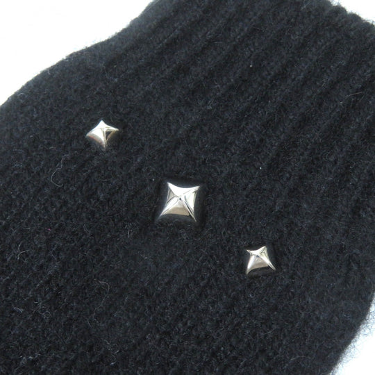 HERMES gloves Main: 98% cashmere, Main: 2% polyester black Darling Meador Women S Used Authentic