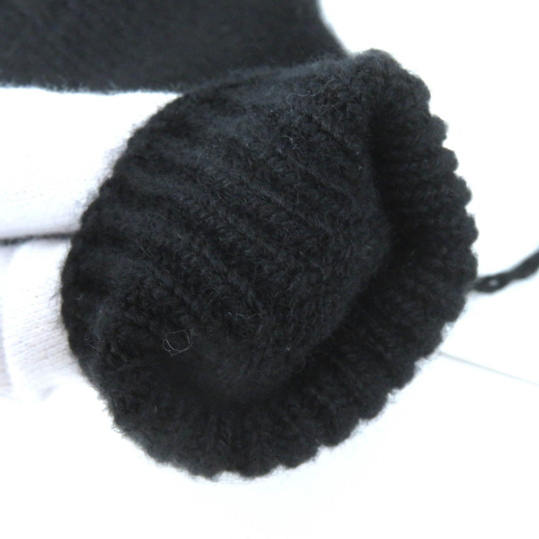 HERMES gloves Main: 98% cashmere, Main: 2% polyester black Darling Meador Women S Used Authentic