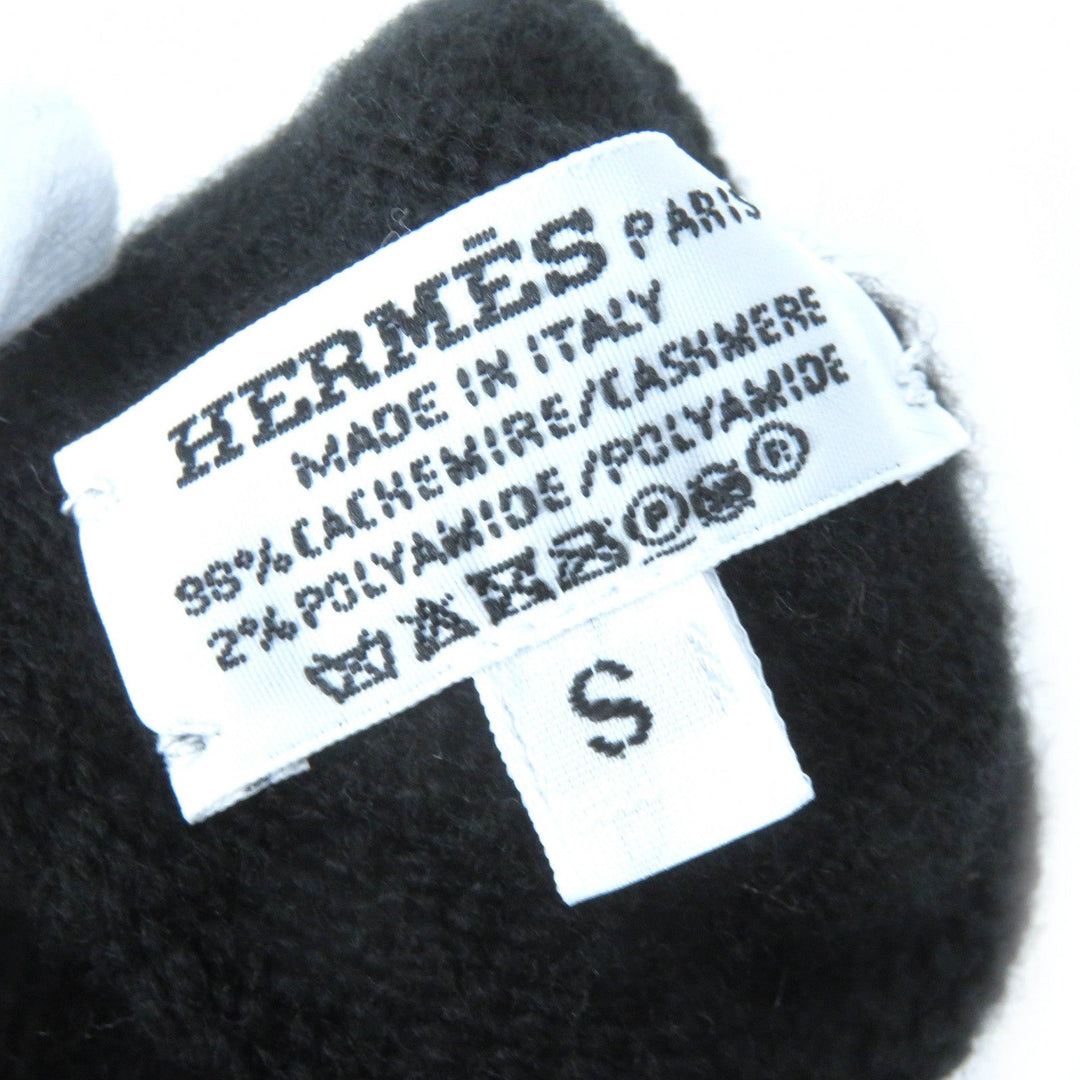 HERMES gloves Main: 98% cashmere, Main: 2% polyester black Darling Meador Women S Used Authentic