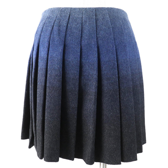 RED VALENTINO Wrap skirt Main: 66% wool, 28% nylon, 4% acrylic, 2% polyester, leather part: cowhide Navy type Women S Used Authentic