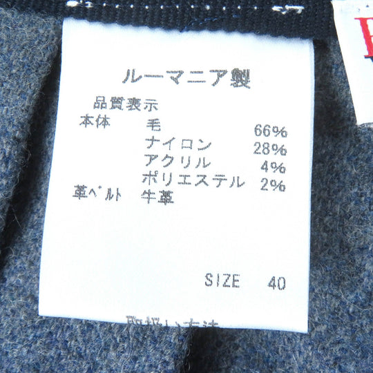 RED VALENTINO Wrap skirt Main: 66% wool, 28% nylon, 4% acrylic, 2% polyester, leather part: cowhide Navy type Women S Used Authentic
