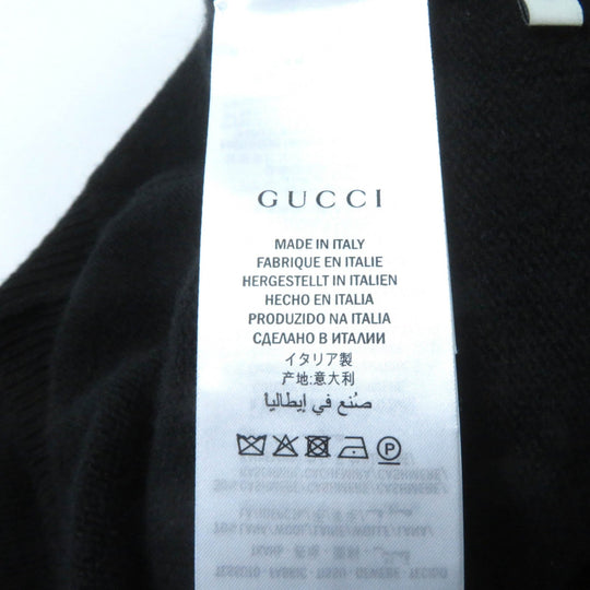GUCCI cardigan 526719 Main: 70% wool, Main: 30% cashmere, Part: 100% cotton, Part: 100% wool, Part: 100% cashmere black Women L Used Authentic