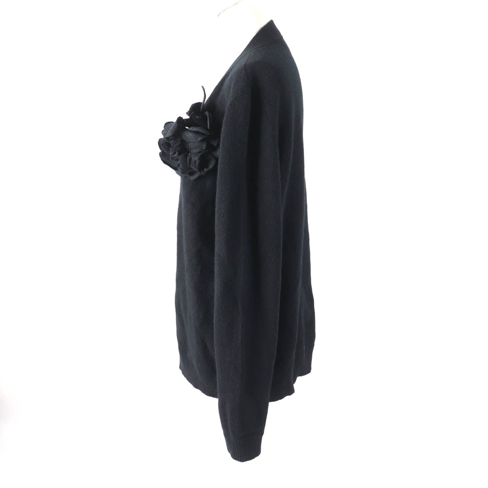 GUCCI cardigan 526719 Main: 70% wool, Main: 30% cashmere, Part: 100% cotton, Part: 100% wool, Part: 100% cashmere black Women L Used Authentic