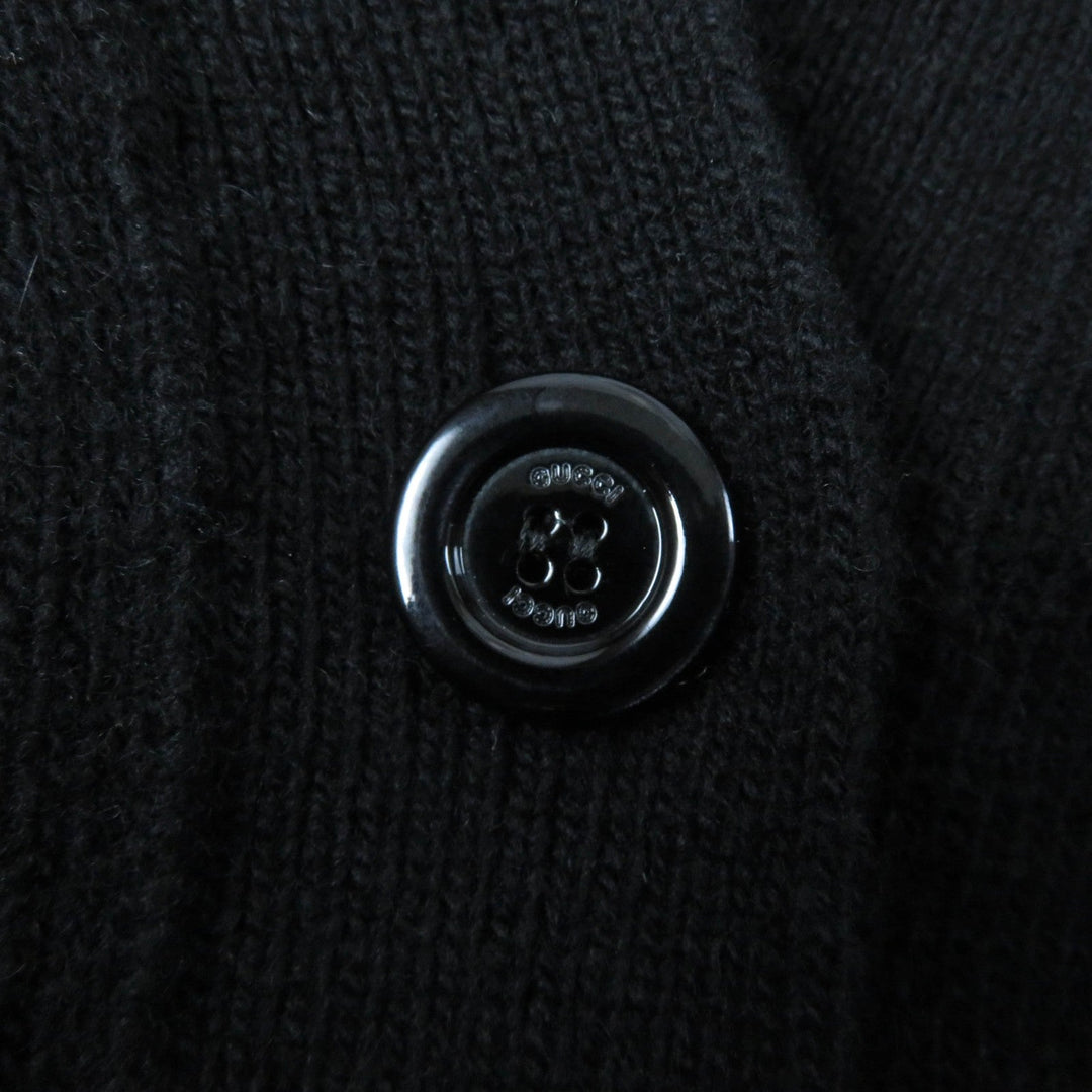 GUCCI cardigan 526719 Main: 70% wool, Main: 30% cashmere, Part: 100% cotton, Part: 100% wool, Part: 100% cashmere black Women L Used Authentic