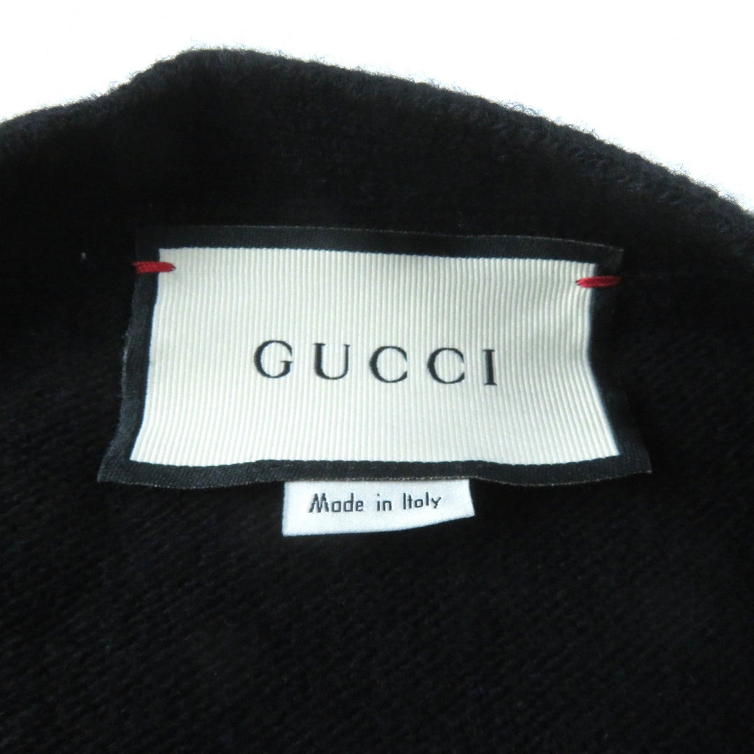 GUCCI cardigan 526719 Main: 70% wool, Main: 30% cashmere, Part: 100% cotton, Part: 100% wool, Part: 100% cashmere black Women L Used Authentic