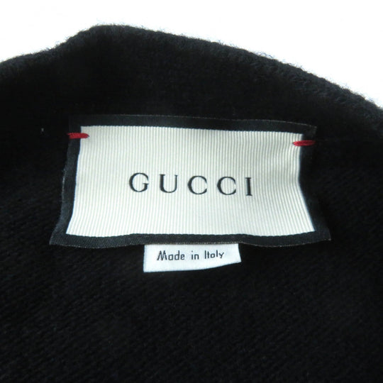 GUCCI cardigan 526719 Main: 70% wool, Main: 30% cashmere, Part: 100% cotton, Part: 100% wool, Part: 100% cashmere black Women L Used Authentic