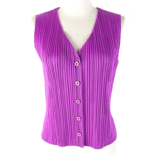 PLEATS PLEASE Vest PP31-JE742 polyester Purple multicolor 3