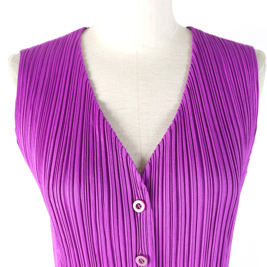 PLEATS PLEASE Vest PP31-JE742 polyester Purple multicolor 3