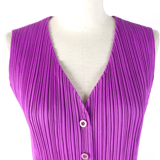 PLEATS PLEASE Vest PP31-JE742 polyester Purple multicolor 3