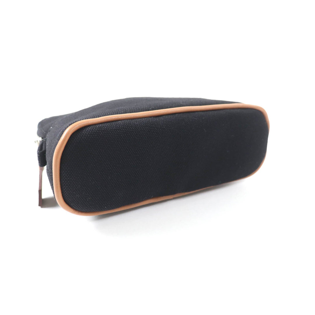 HERMES Cosmetics Pouch Main: Canvas Part: Leather black Boride pouch mini mini Women Used Authentic