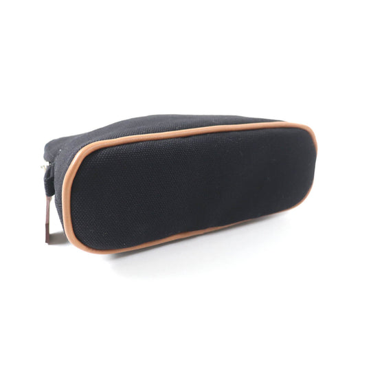 HERMES Cosmetics Pouch Main: Canvas Part: Leather black Boride pouch mini mini Women Used Authentic