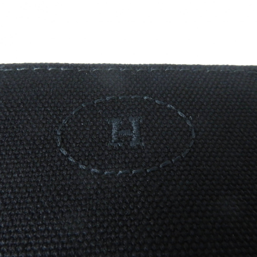 HERMES Cosmetics Pouch Main: Canvas Part: Leather black Boride pouch mini mini Women Used Authentic