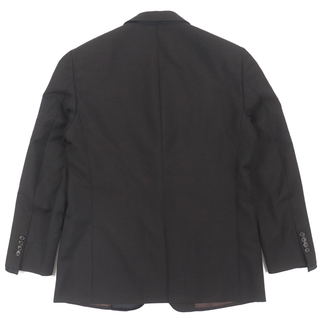 HERMES tailored jacket Outer: 73% wool, Outer: 27% mohair, Part: 100% silk, Lining: 100% cupra, Lining: 100% silk Dark brown mens 52 Used Authentic