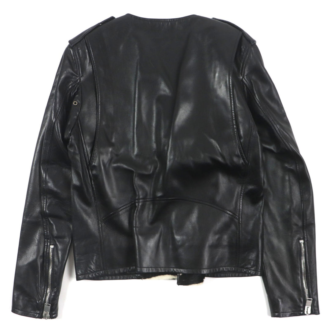 SAINT LAURENT PARIS Riders jacket 359571 Outer: Sheepskin, Part: Pony, Lining: 55% Cupra, Lining: 45% Cotton black mens 46 Used Authentic