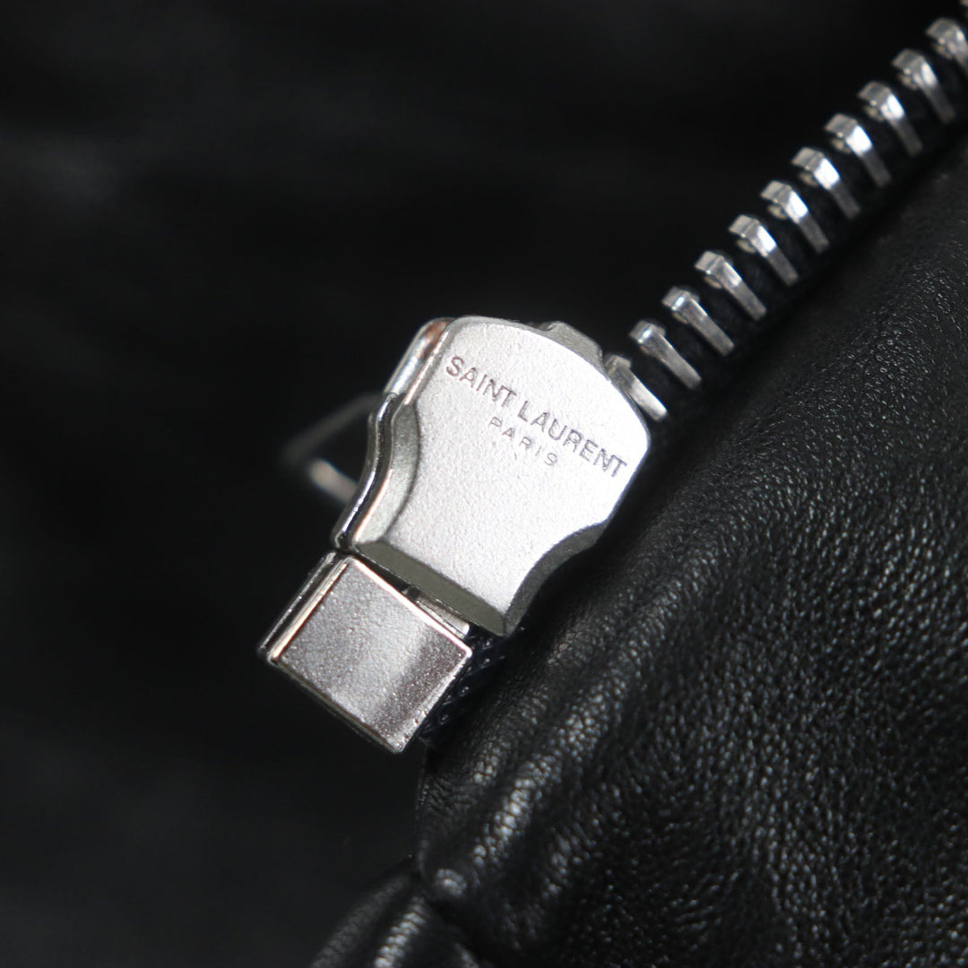 SAINT LAURENT PARIS Riders jacket 359571 Outer: Sheepskin, Part: Pony, Lining: 55% Cupra, Lining: 45% Cotton black mens 46 Used Authentic