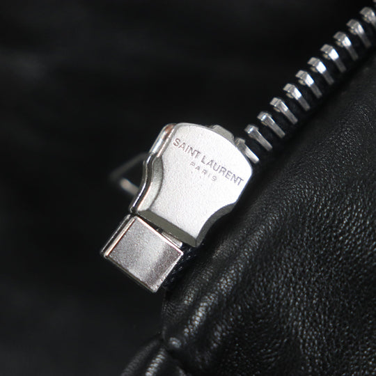 SAINT LAURENT PARIS Riders jacket 359571 Outer: Sheepskin, Part: Pony, Lining: 55% Cupra, Lining: 45% Cotton black mens 46 Used Authentic