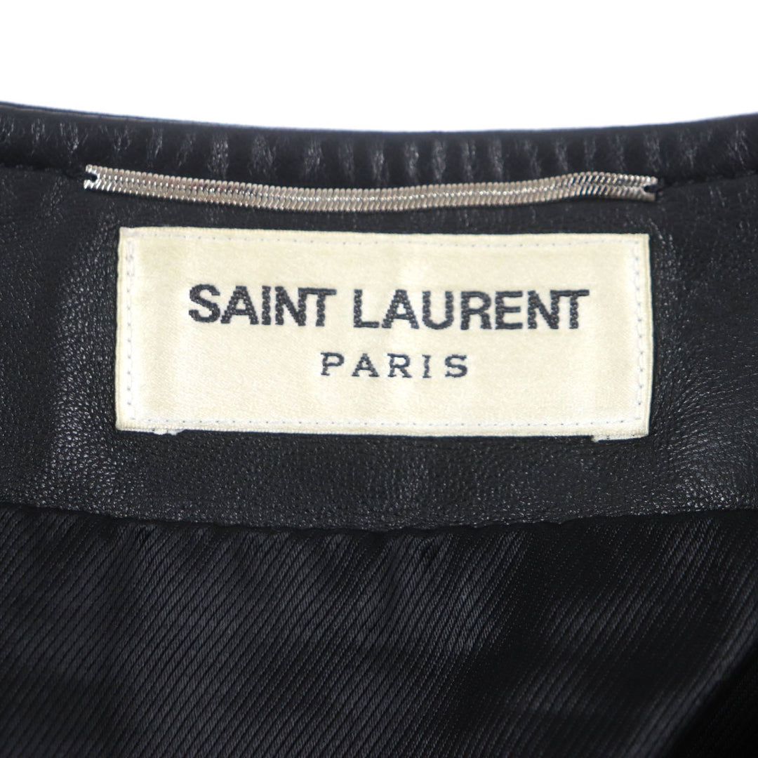 SAINT LAURENT PARIS Riders jacket 359571 Outer: Sheepskin, Part: Pony, Lining: 55% Cupra, Lining: 45% Cotton black mens 46 Used Authentic