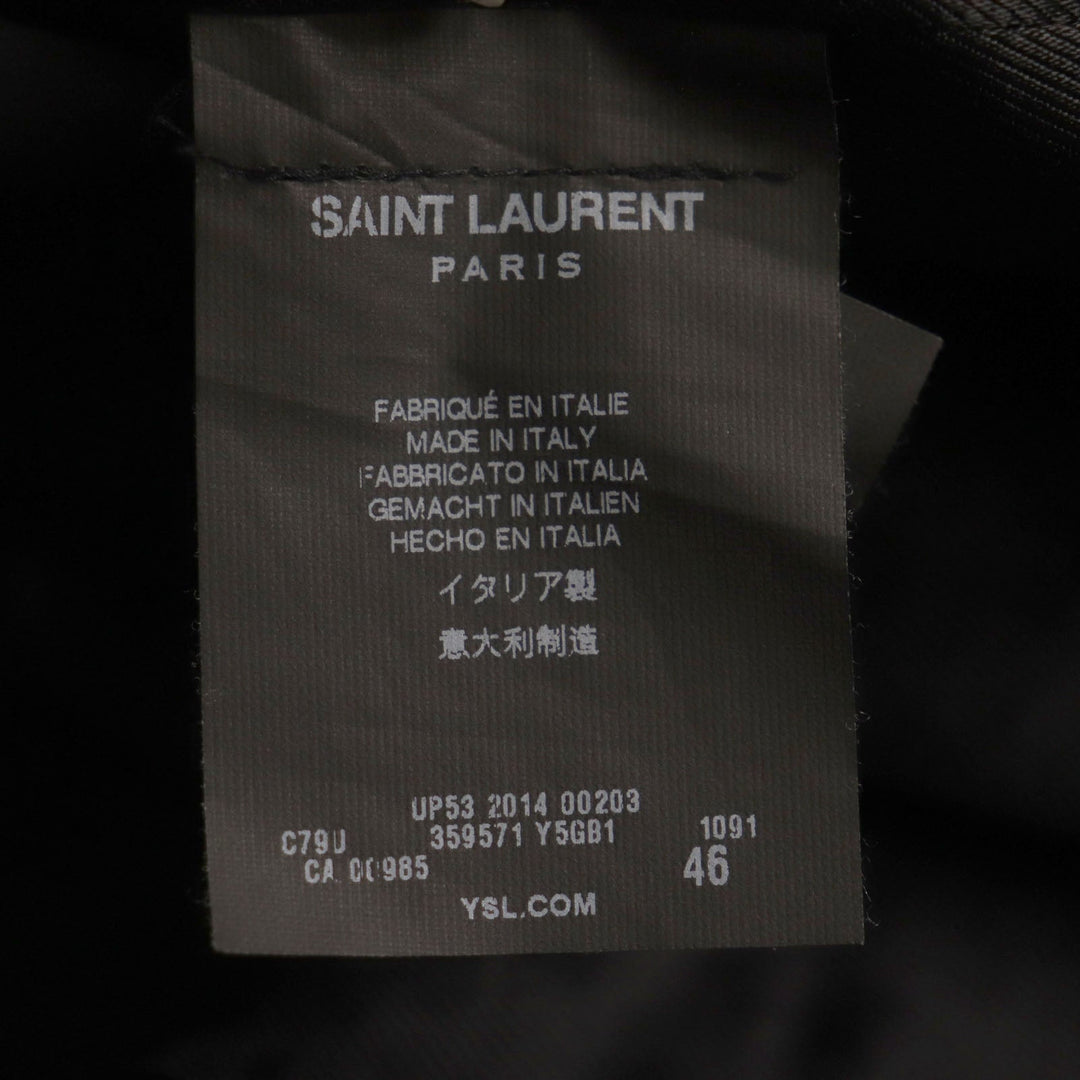 SAINT LAURENT PARIS Riders jacket 359571 Outer: Sheepskin, Part: Pony, Lining: 55% Cupra, Lining: 45% Cotton black mens 46 Used Authentic