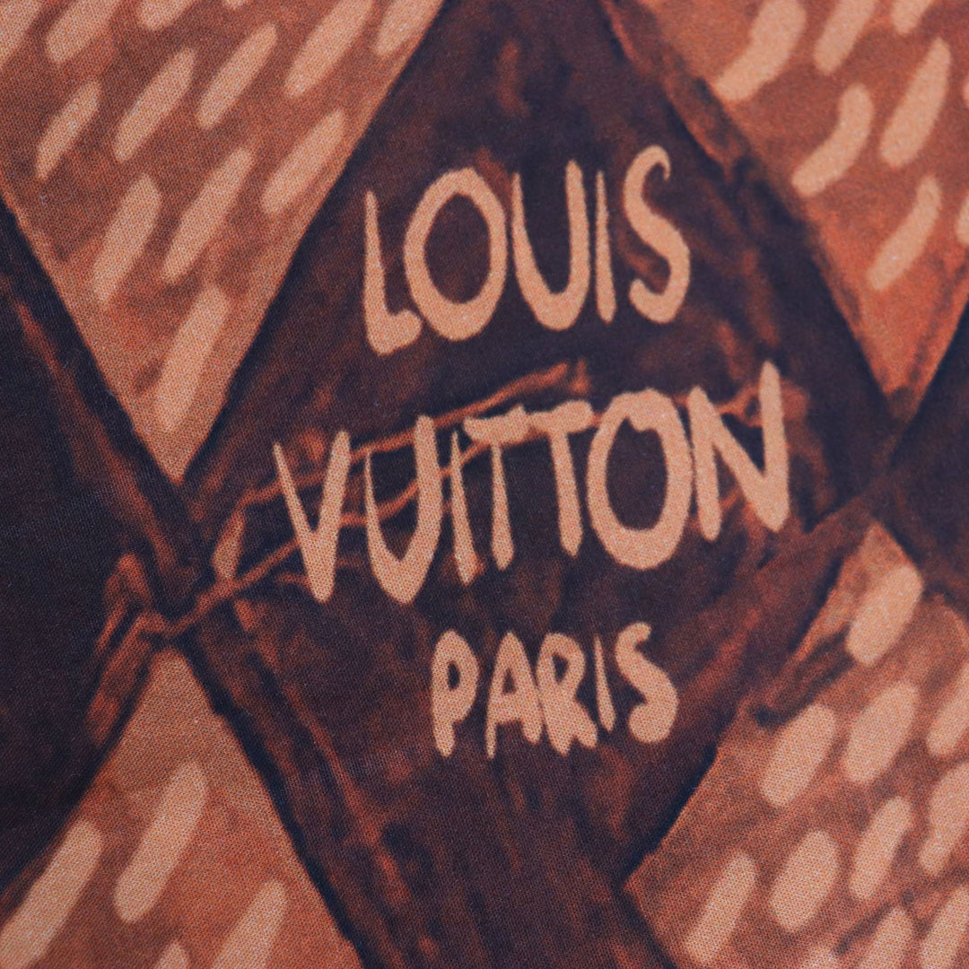 LOUIS VUITTON Short sleeve shirt Outer material: 100% cotton Multi Damier mens L Used Authentic