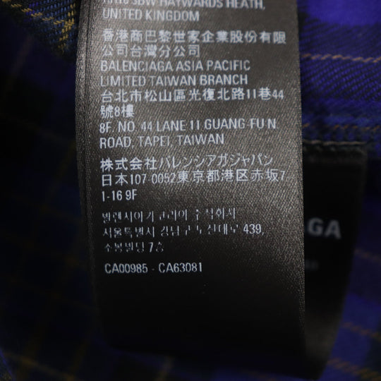 BALENCIAGA Long-sleeved T-shirt 698227 Outer: 100% cotton, Outer: 100% cotton, Part: 97% cotton, Part: 3% polyurethane, Part: 100% polyester Black blue B AUTHENTIC PATCHED mens L Used Authentic