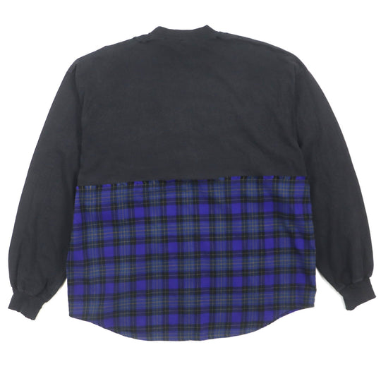 BALENCIAGA Long-sleeved T-shirt 698227 Outer: 100% cotton, Outer: 100% cotton, Part: 97% cotton, Part: 3% polyurethane, Part: 100% polyester Black blue B AUTHENTIC PATCHED mens L Used Authentic