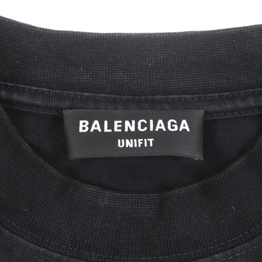 BALENCIAGA Long-sleeved T-shirt 698227 Outer: 100% cotton, Outer: 100% cotton, Part: 97% cotton, Part: 3% polyurethane, Part: 100% polyester Black blue B AUTHENTIC PATCHED mens L Used Authentic