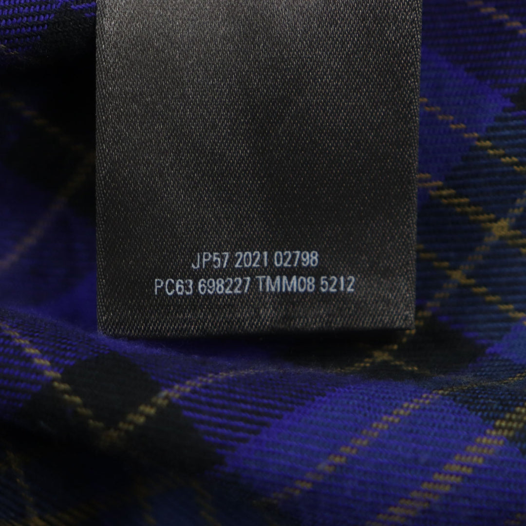 BALENCIAGA Long-sleeved T-shirt 698227 Outer: 100% cotton, Outer: 100% cotton, Part: 97% cotton, Part: 3% polyurethane, Part: 100% polyester Black blue B AUTHENTIC PATCHED mens L Used Authentic