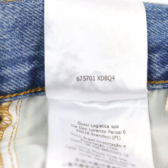 GUCCI Denim pants 675701 Main: 100% cotton, part: cowhide Light blue mens 36 Used Authentic