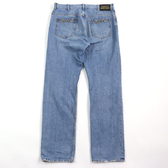 GUCCI Denim pants 675701 Main: 100% cotton, part: cowhide Light blue mens 36 Used Authentic