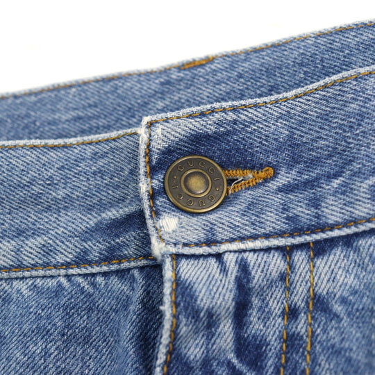GUCCI Denim pants 675701 Main: 100% cotton, part: cowhide Light blue mens 36 Used Authentic