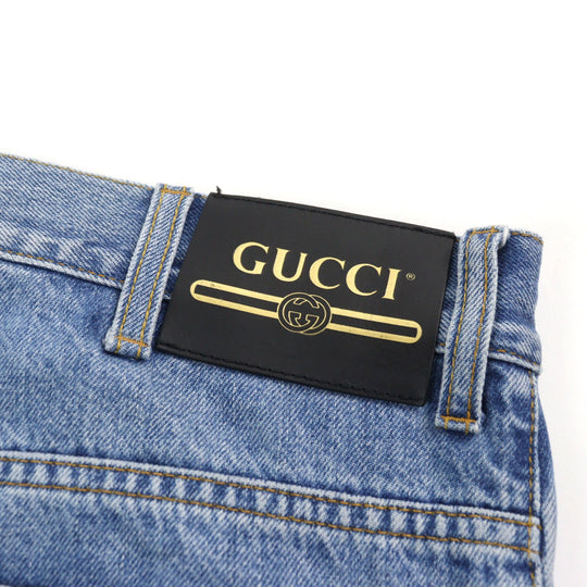 GUCCI Denim pants 675701 Main: 100% cotton, part: cowhide Light blue mens 36 Used Authentic