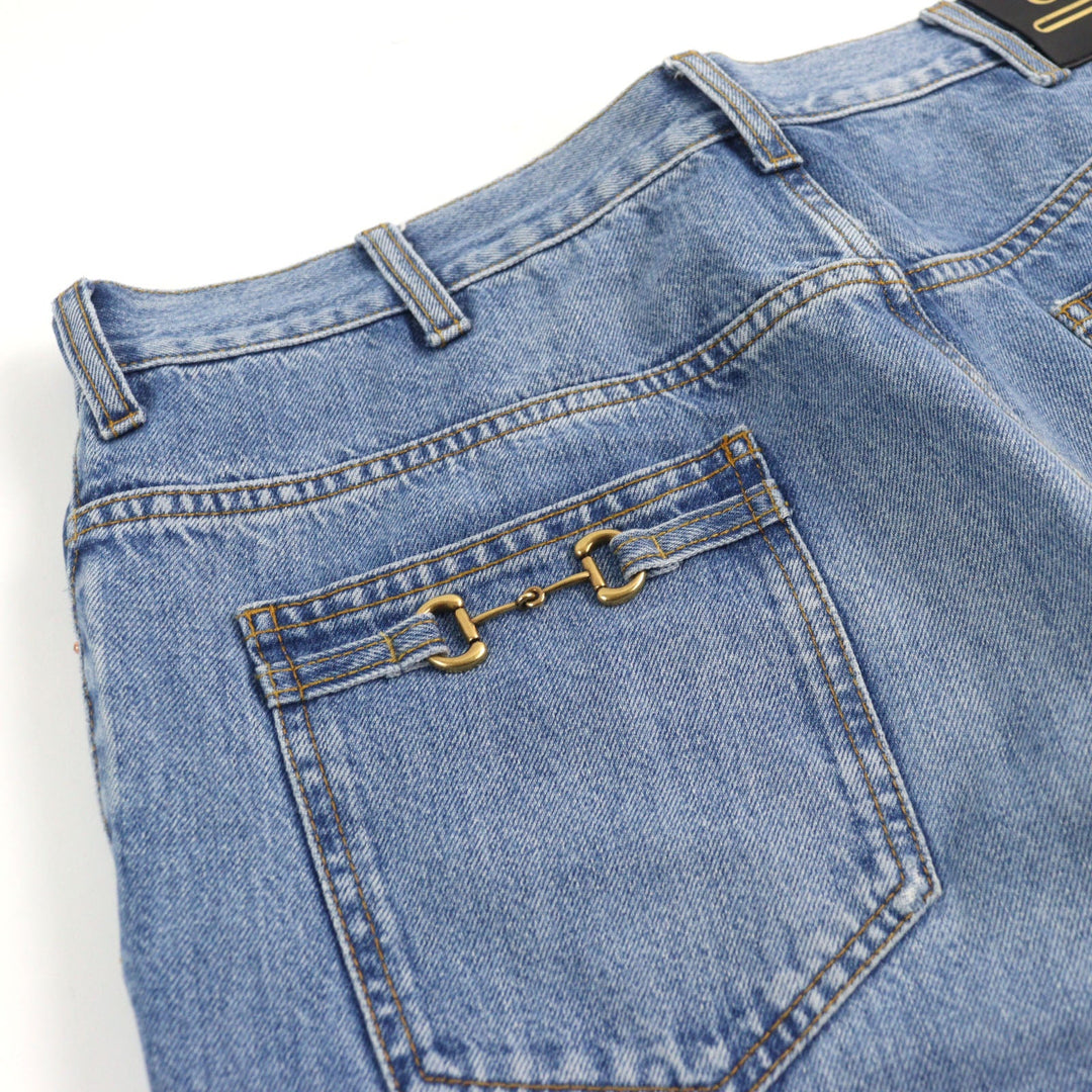 GUCCI Denim pants 675701 Main: 100% cotton, part: cowhide Light blue mens 36 Used Authentic