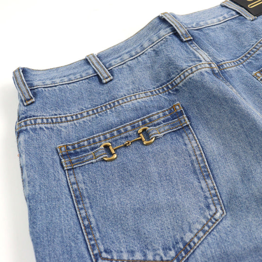GUCCI Denim pants 675701 Main: 100% cotton, part: cowhide Light blue mens 36 Used Authentic