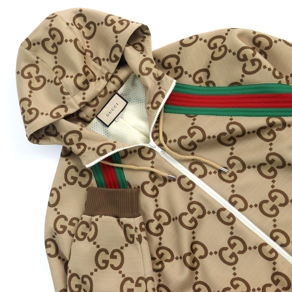 GUCCI Track jacket 713974 Main: 85% polyester, Main: 15% polyurethane, Part: 100% polyester, Part: 91% polyester, Part: 6% nylon Brown type mens L Used Authentic