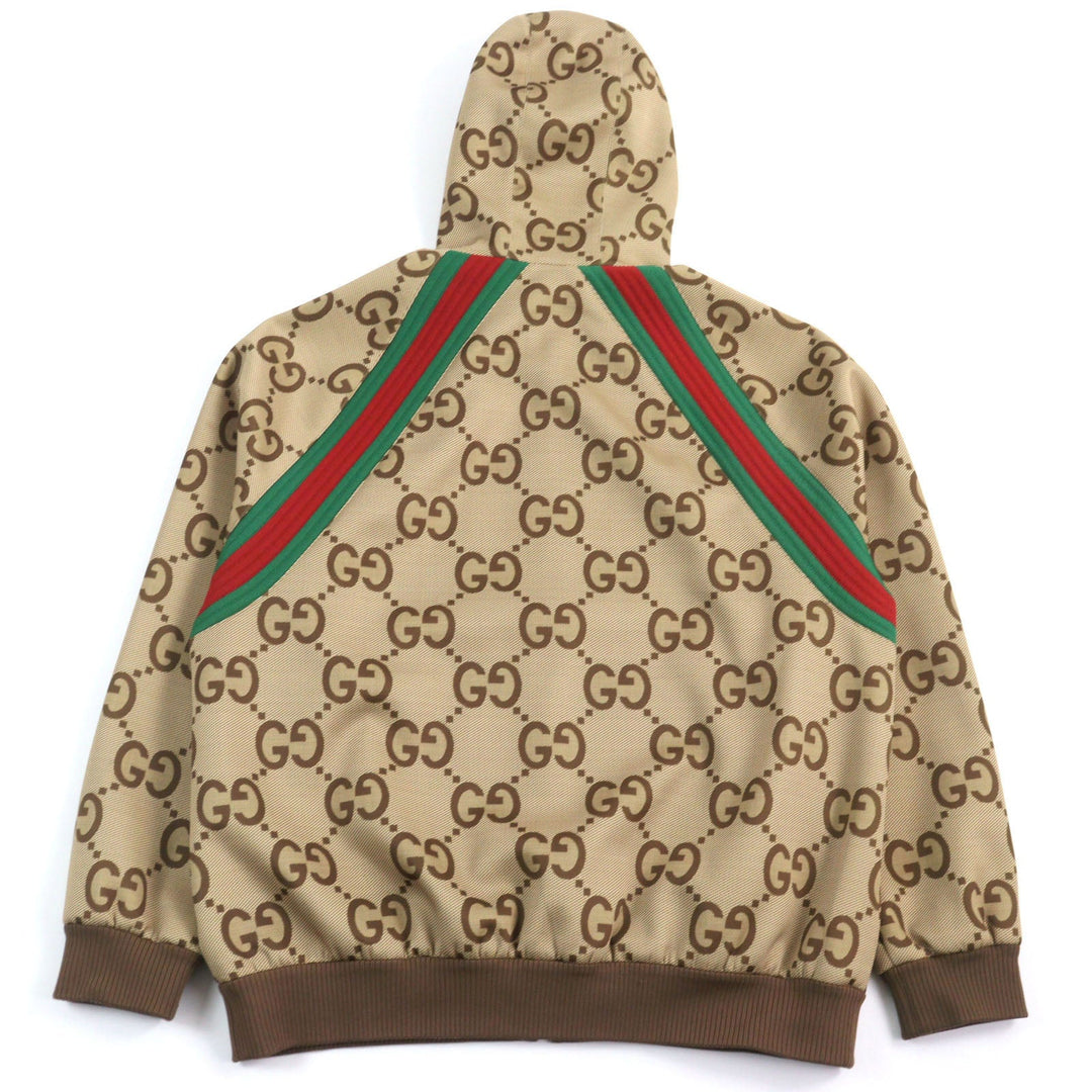 GUCCI Track jacket 713974 Main: 85% polyester, Main: 15% polyurethane, Part: 100% polyester, Part: 91% polyester, Part: 6% nylon Brown type mens L Used Authentic