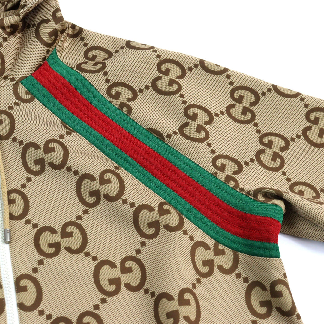 GUCCI Track jacket 713974 Main: 85% polyester, Main: 15% polyurethane, Part: 100% polyester, Part: 91% polyester, Part: 6% nylon Brown type mens L Used Authentic