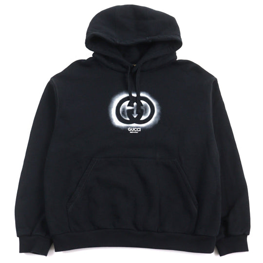 GUCCI Hoodie 770839 Main: 100% cotton, part: 97% cotton, part: 3% polyurethane Black type mens XL Used Authentic