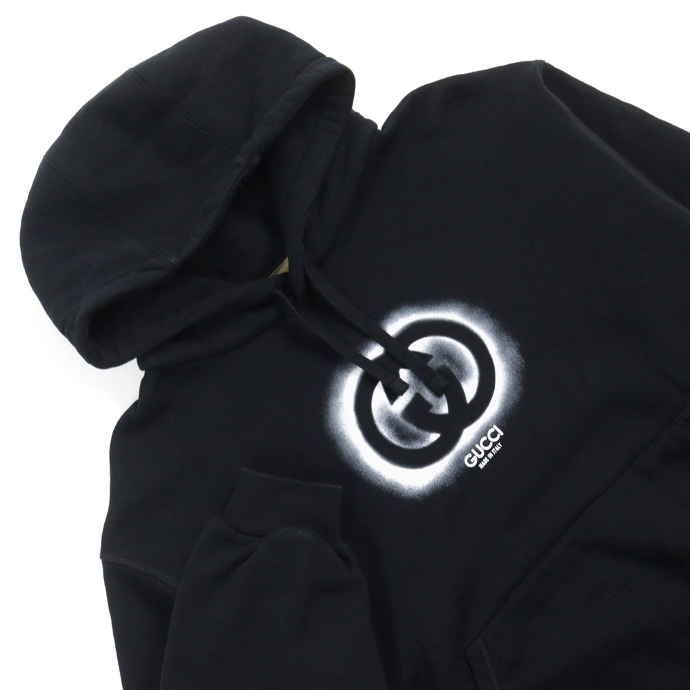 GUCCI Hoodie 770839 Main: 100% cotton, part: 97% cotton, part: 3% polyurethane Black type mens XL Used Authentic
