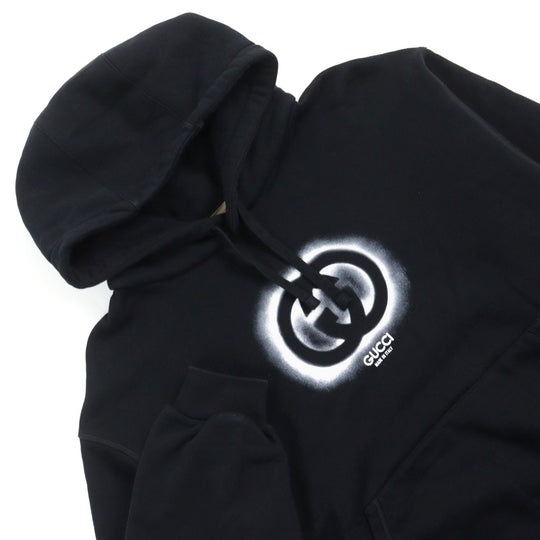 GUCCI Hoodie 770839 Main: 100% cotton, part: 97% cotton, part: 3% polyurethane Black type mens XL Used Authentic
