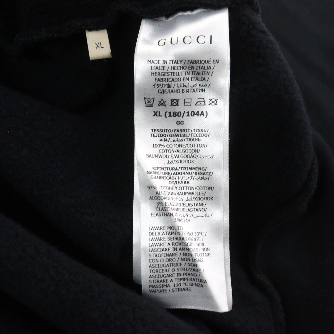 GUCCI Hoodie 770839 Main: 100% cotton, part: 97% cotton, part: 3% polyurethane Black type mens XL Used Authentic